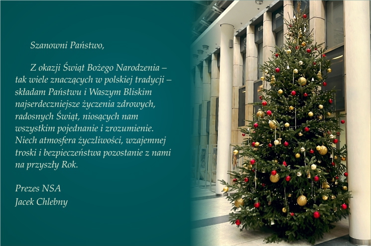 Życzenia świąteczne Prezesa NSA